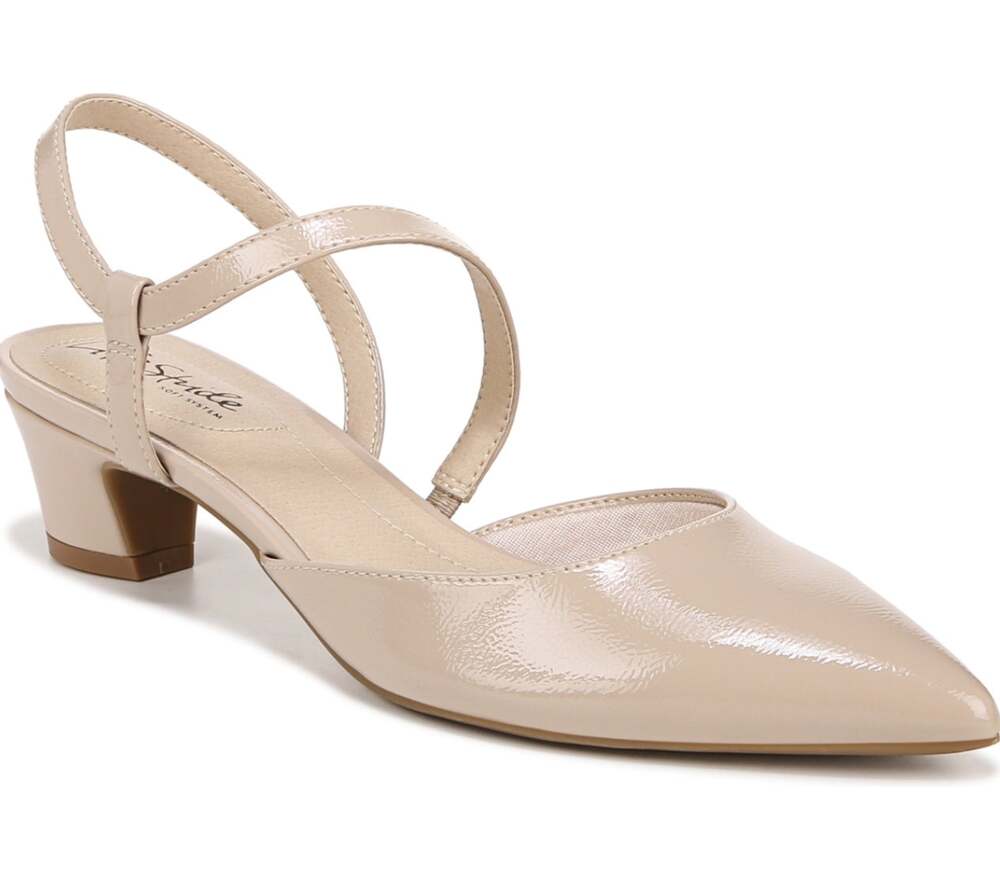 LifeStride Womens Minimalist Pumps Size 10 Wide Taupe Shimmer Patent NIB